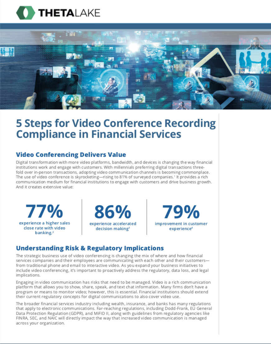 5 steps for video conference recording compliance in financial services solution brief