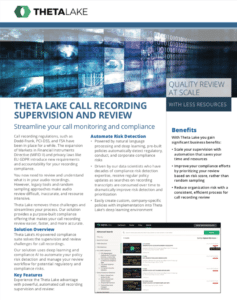 Theta Lake call recording supervision and review solution overview