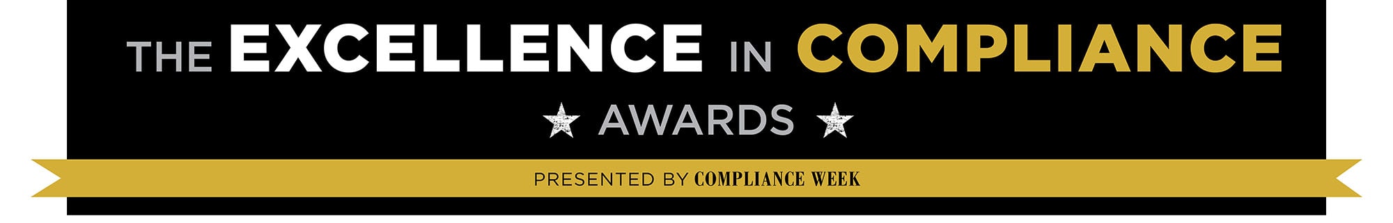 The excellence in compliance awards presented by compliance week banner