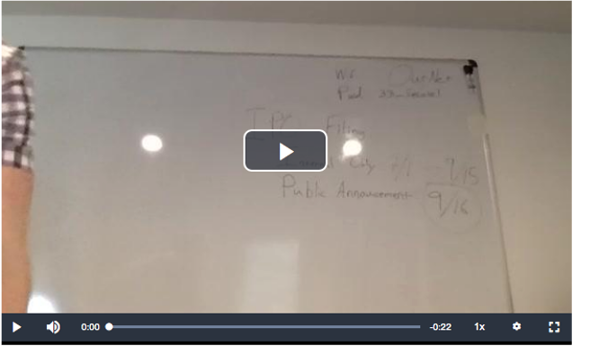 Whiteboard in the background of a video meeting
