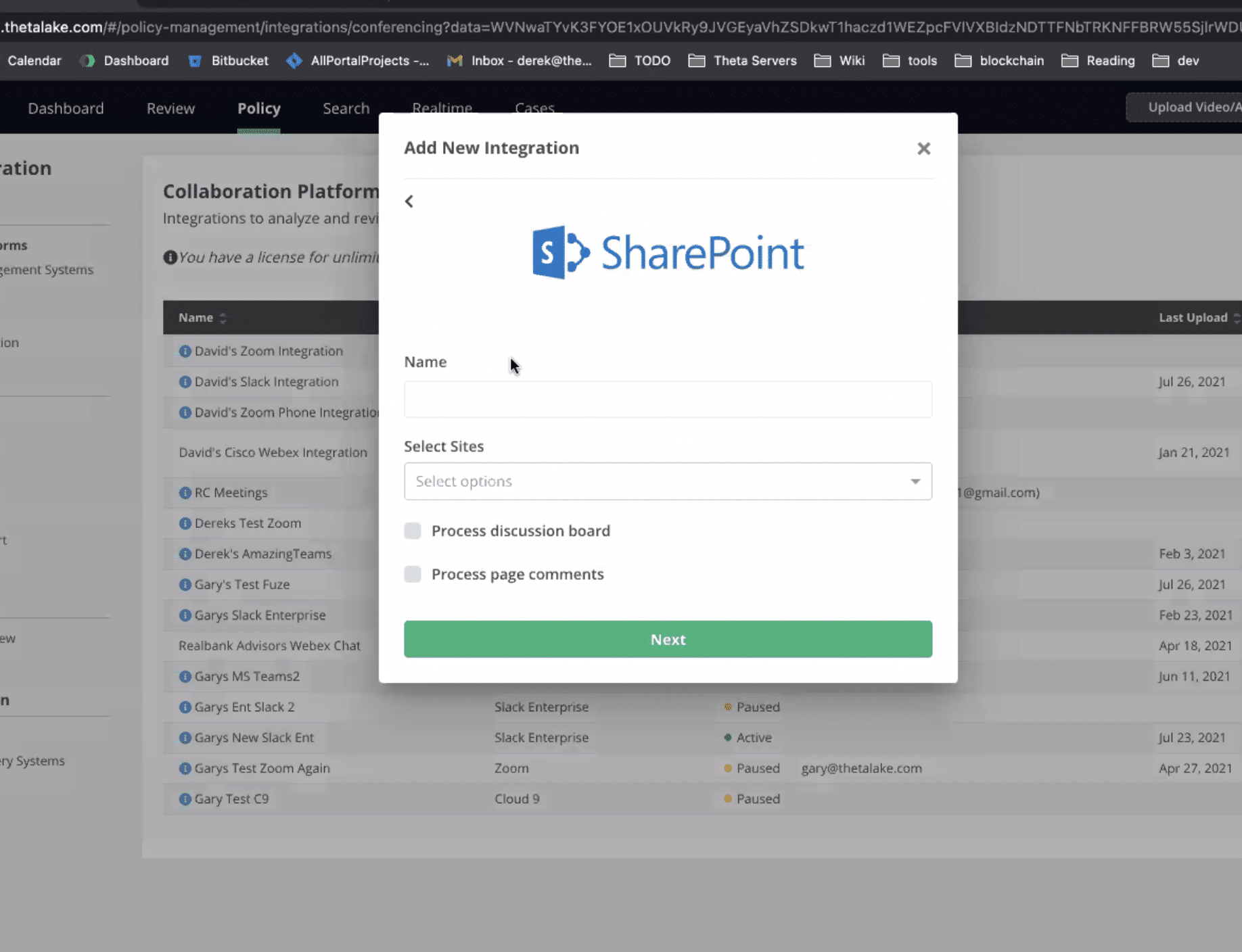 Microsoft SharePoint Integration