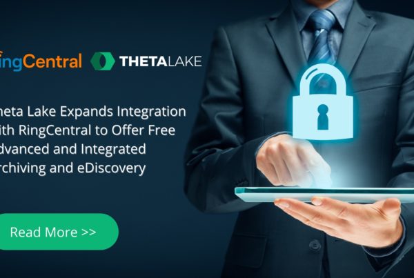 RingCentral and Theta Lake logo. Theta Lake expands integration with RingCentral to offer free advanced and integrated archiving and ediscovery