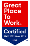 Great place to work certified, 2020. Badge
