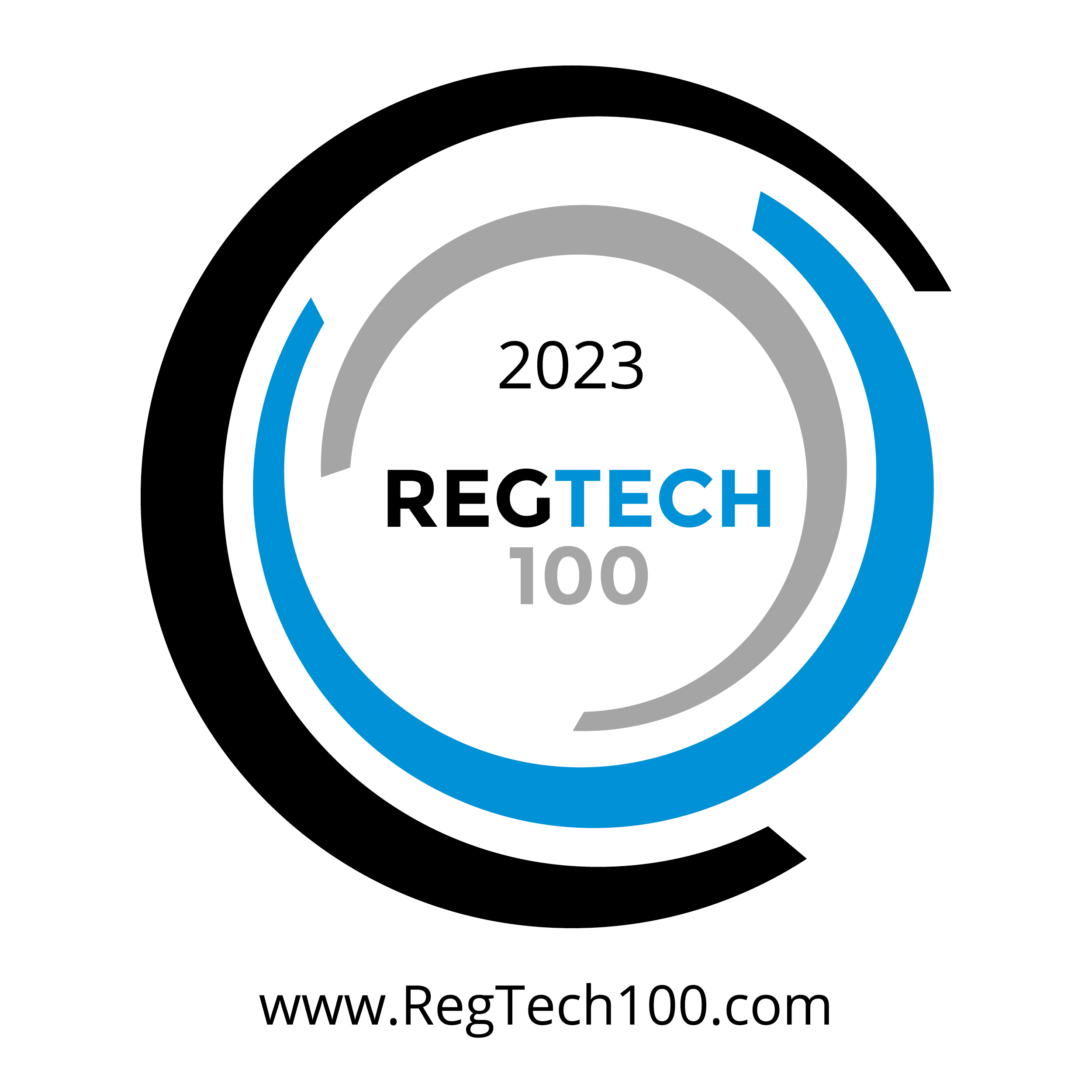 RegTech100 2023 award badge