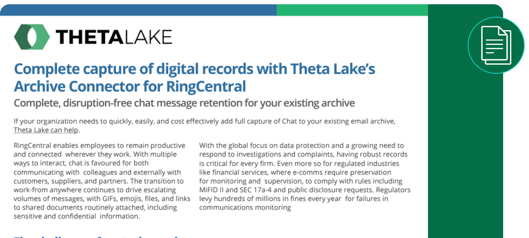 SolutionBrief ThetaLake and RingCentral ChatArchiveConnector